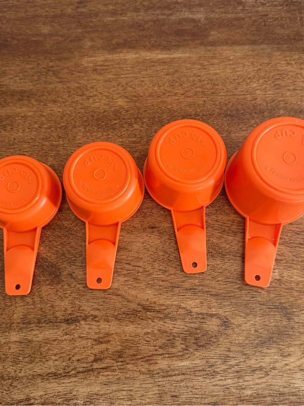 Vintage Tupperware Harvest Orange Measuring Cups Spoons Pie Server Partial Set